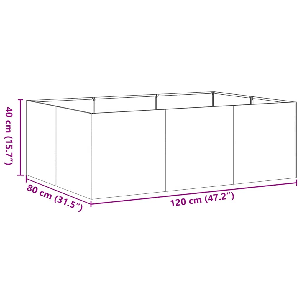 Planter White 120x80x40 cm Steel