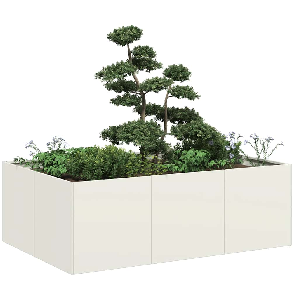 Planter White 120x80x40 cm Steel