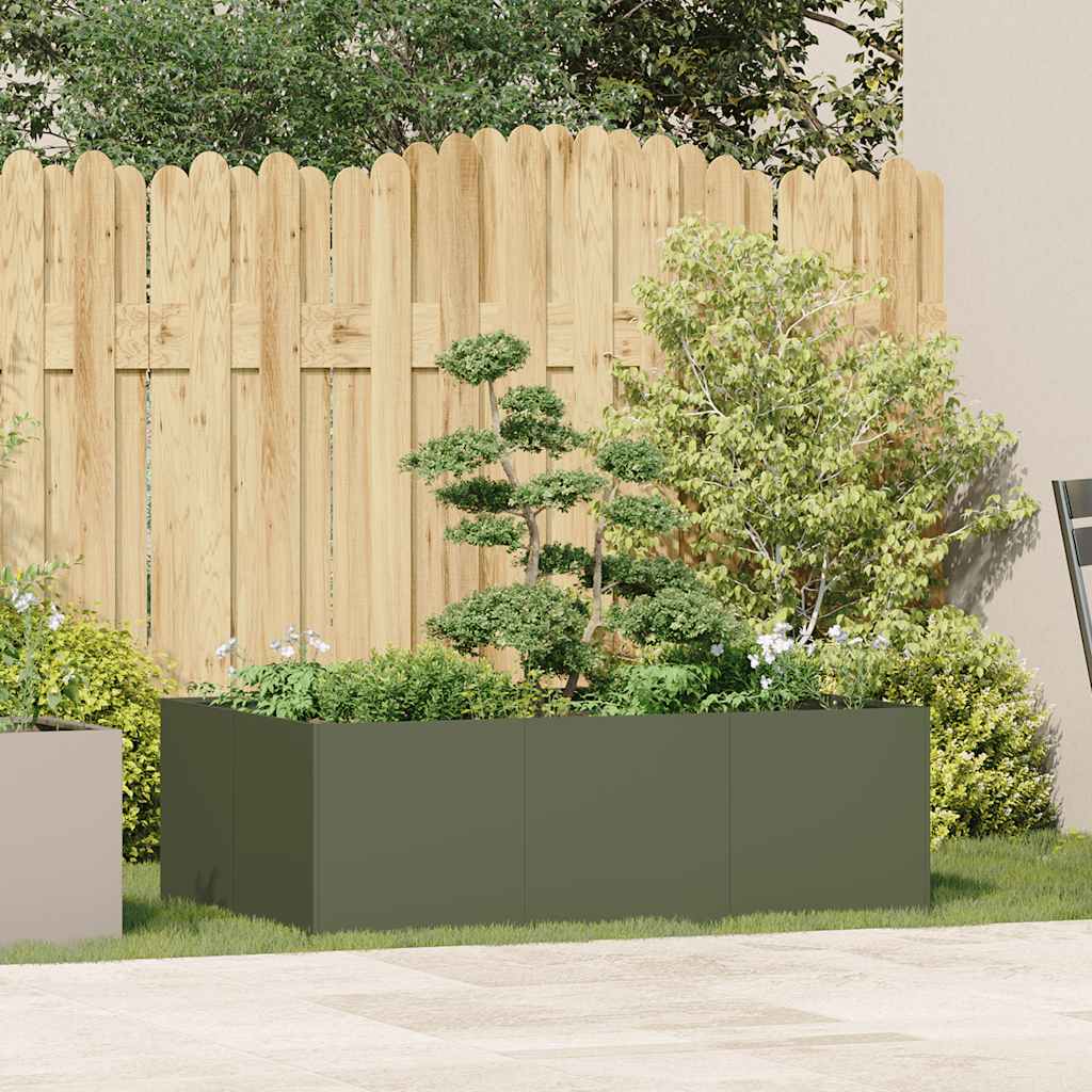 Planter Olive Green 120x80x40 cm Steel