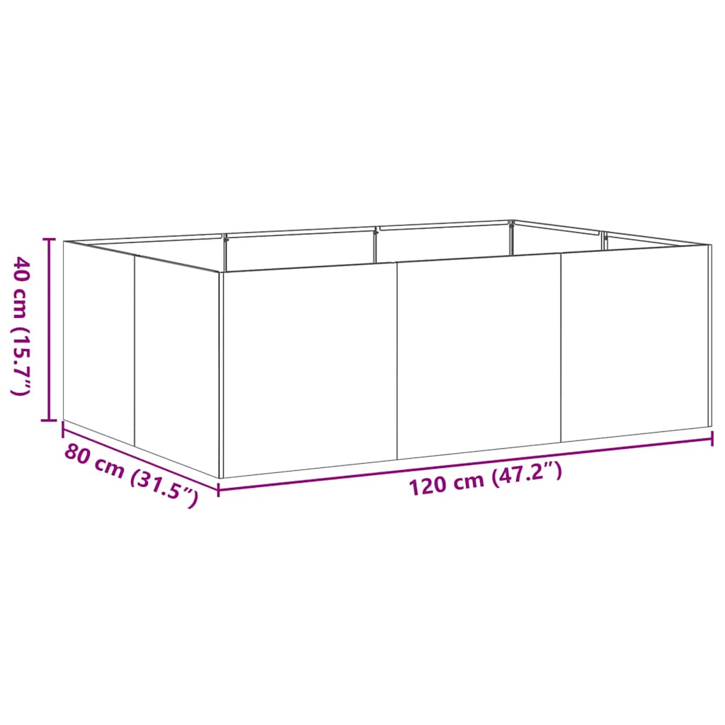 Planter 120x80x40 cm Stainless Steel