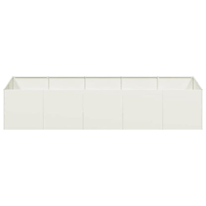 Planter White 200x80x40 cm Steel