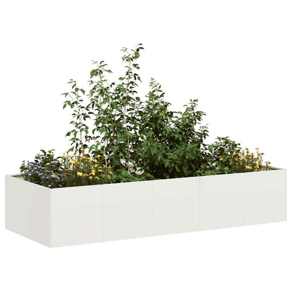 Planter White 200x80x40 cm Steel