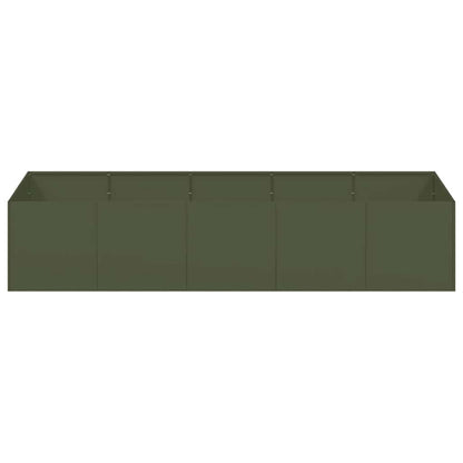 Planter Olive Green 200x80x40 cm Steel