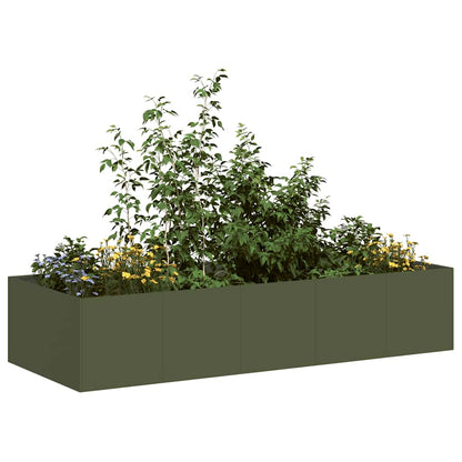 Planter Olive Green 200x80x40 cm Steel