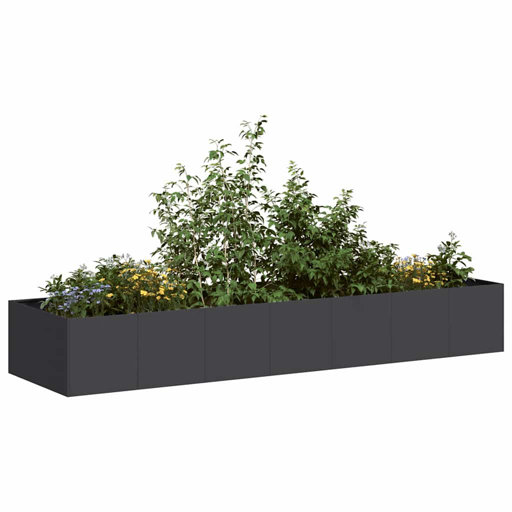 Planter Black 280x80x40 cm Steel