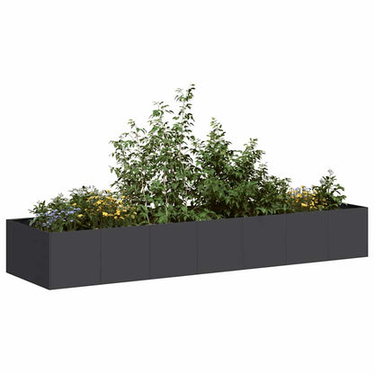 Planter Black 280x80x40 cm Steel