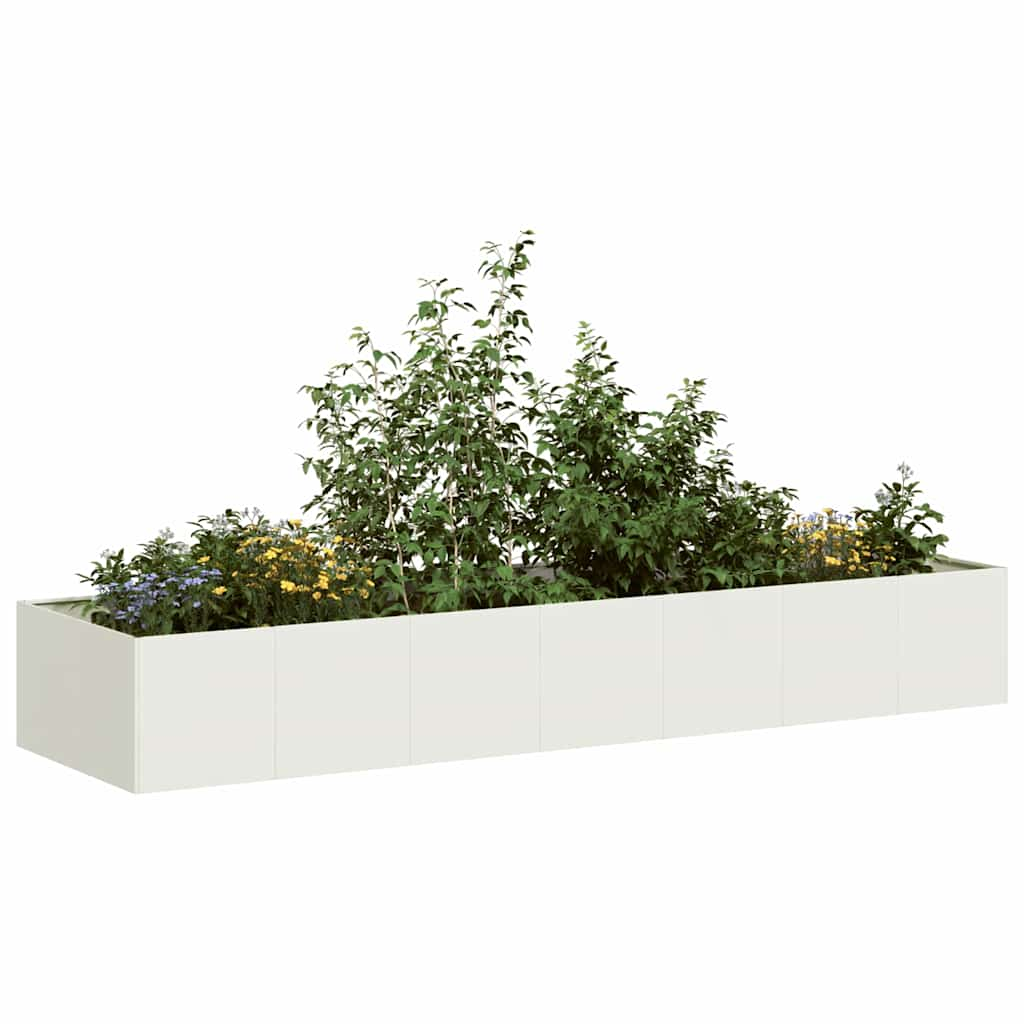 Planter White 280x80x40 cm Steel