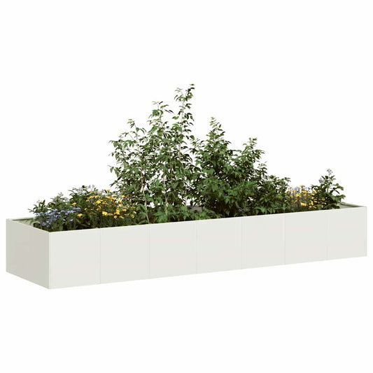 Planter White 280x80x40 cm Steel