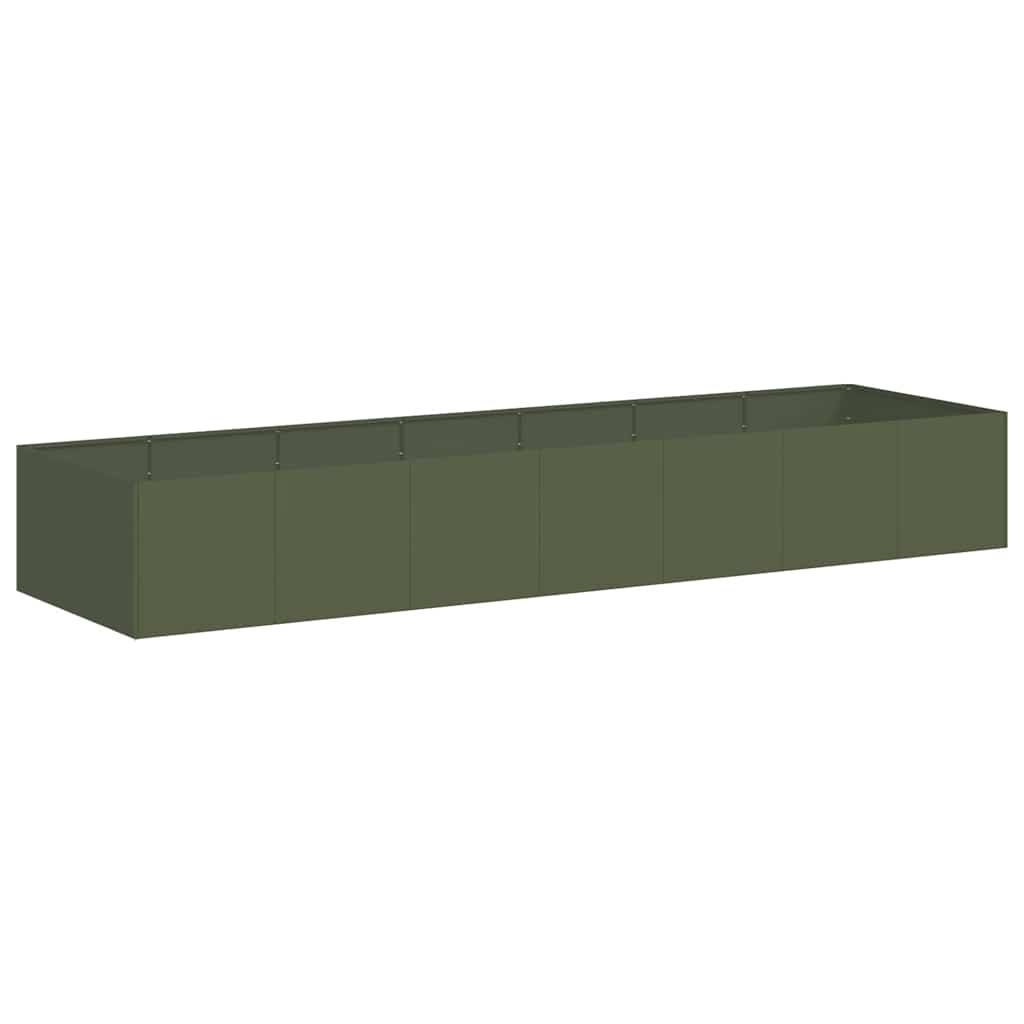 Planter Olive Green 280x80x40 cm Steel