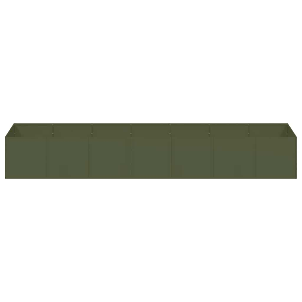 Planter Olive Green 280x80x40 cm Steel