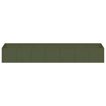 Planter Olive Green 280x80x40 cm Steel