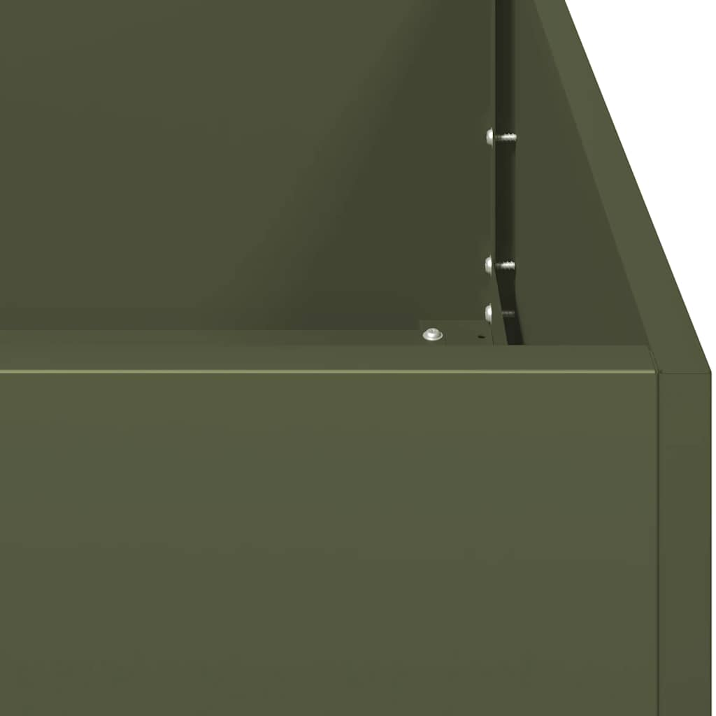 Planter Olive Green 280x80x40 cm Steel