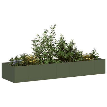 Planter Olive Green 280x80x40 cm Steel