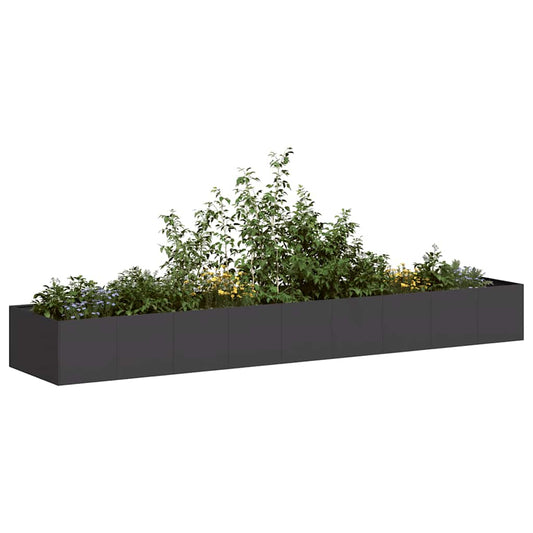 Planter Black 360x80x40 cm Steel