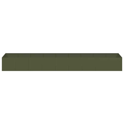 Planter Olive Green 360x80x40 cm Steel