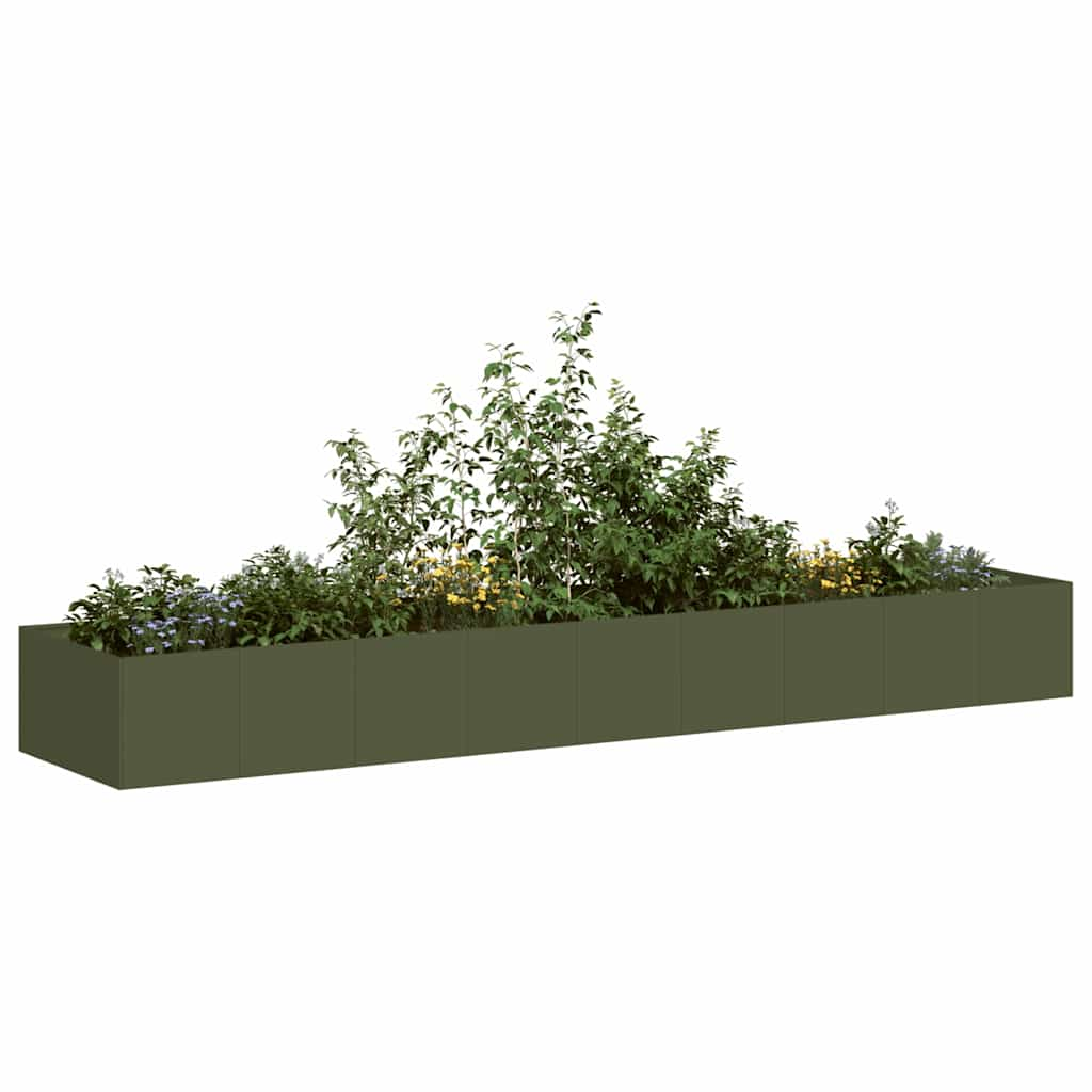 Planter Olive Green 360x80x40 cm Steel