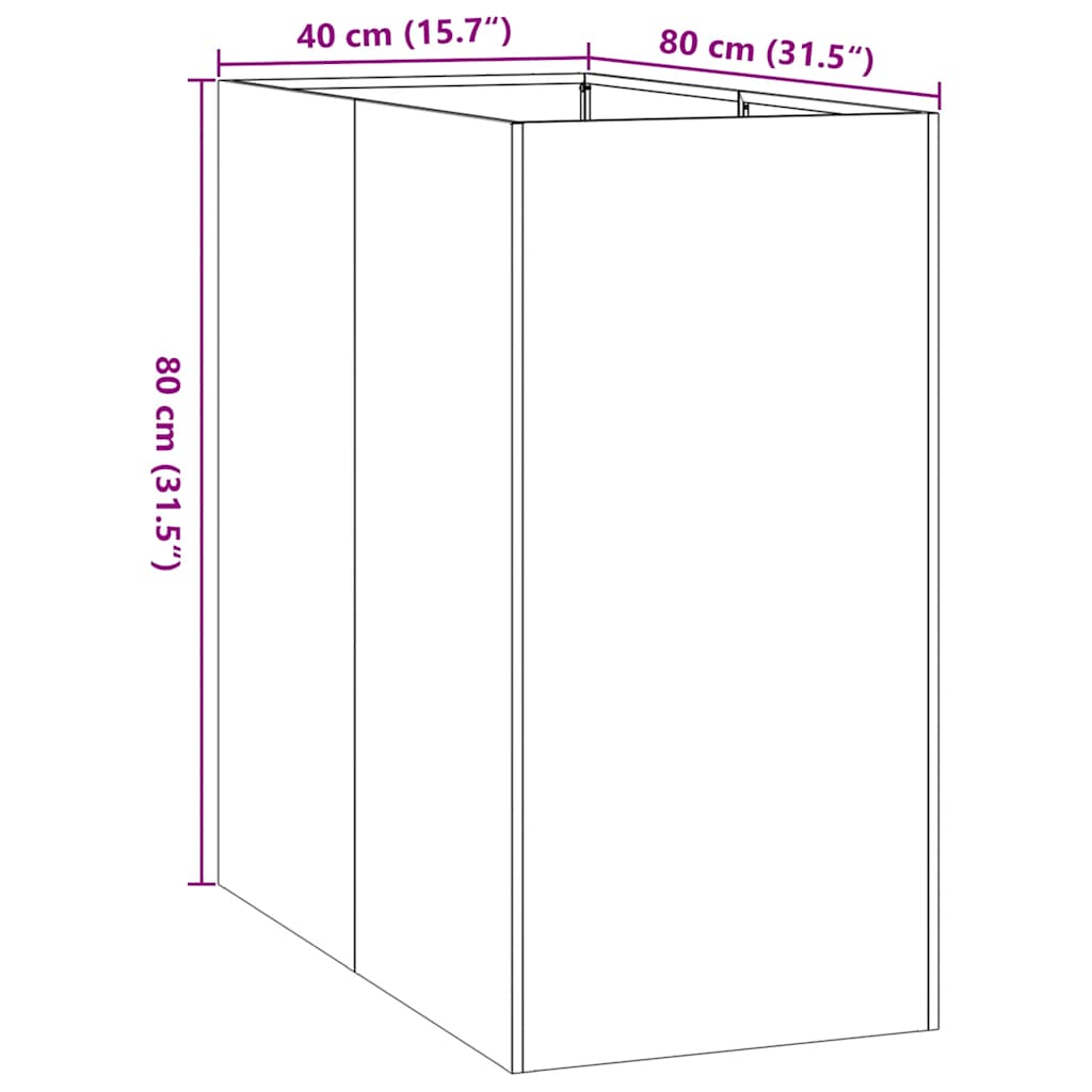 Planter Anthracite 40x80x80 cm Steel