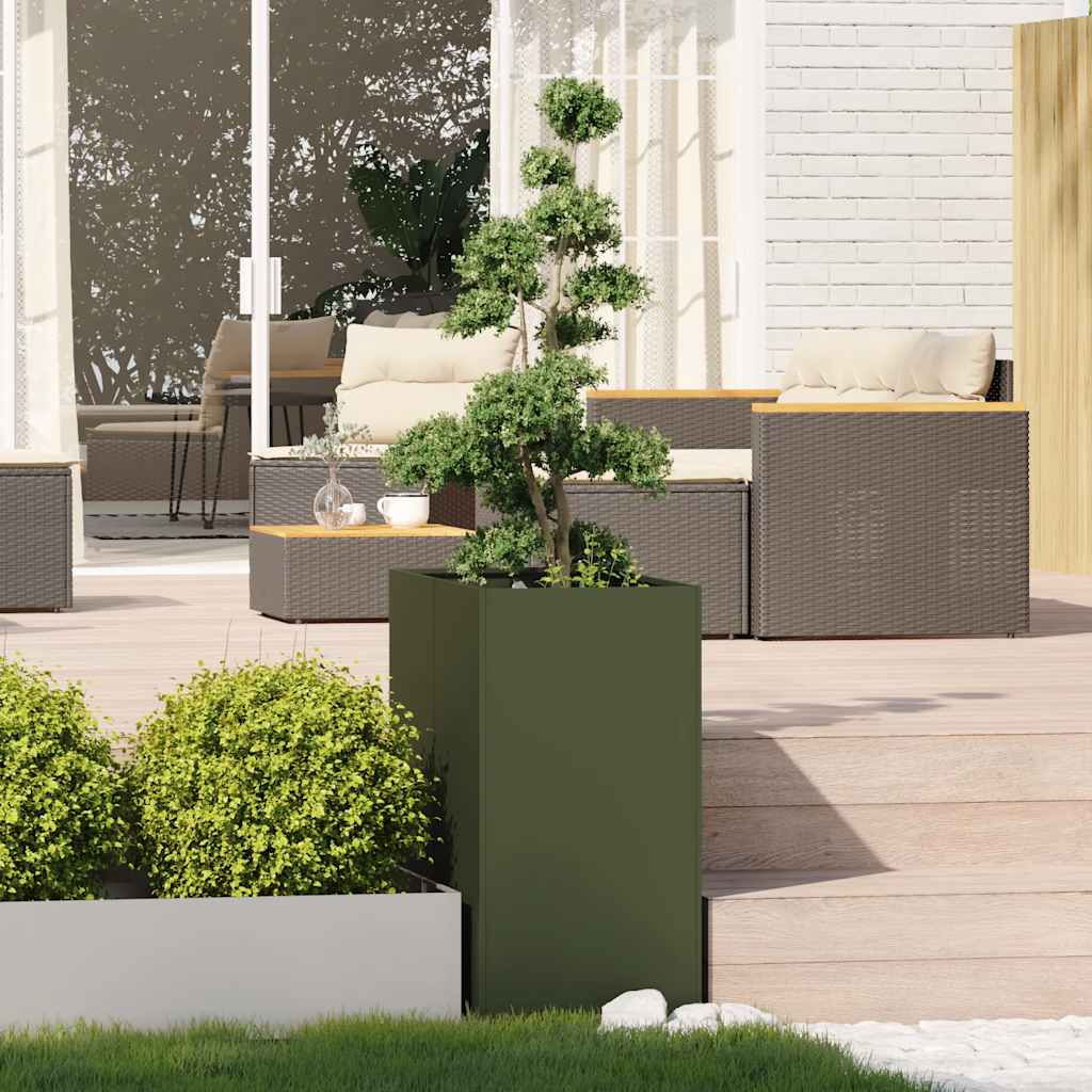 Planter Olive Green 40x80x80 cm Steel