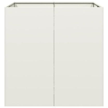 Planter White 80x80x80 cm Steel