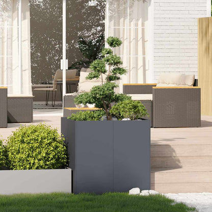 Planter Anthracite 80x80x80 cm Steel