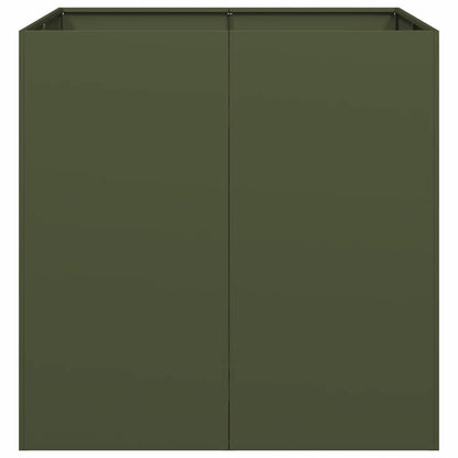 Planter Olive Green 80x80x80 cm Steel