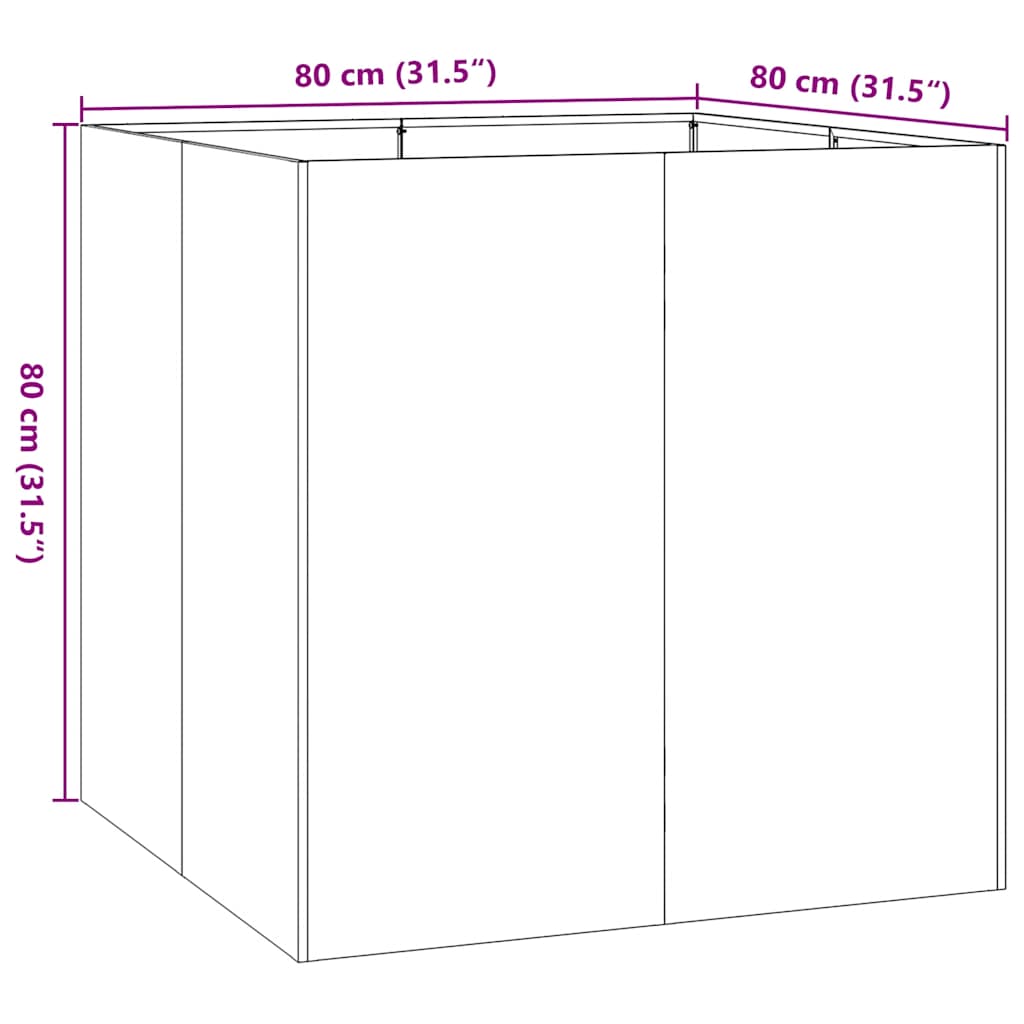 Planter Olive Green 80x80x80 cm Steel