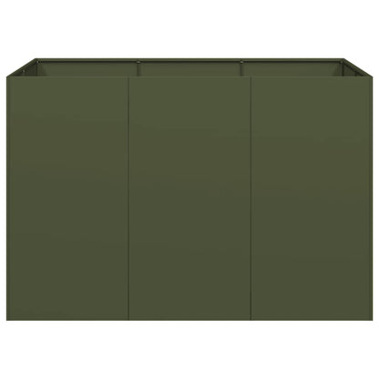 Planter Olive Green 120x80x80 cm Steel