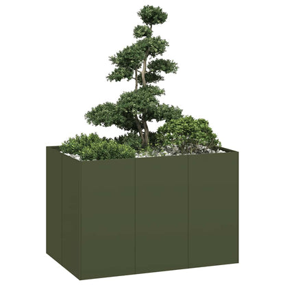 Planter Olive Green 120x80x80 cm Steel