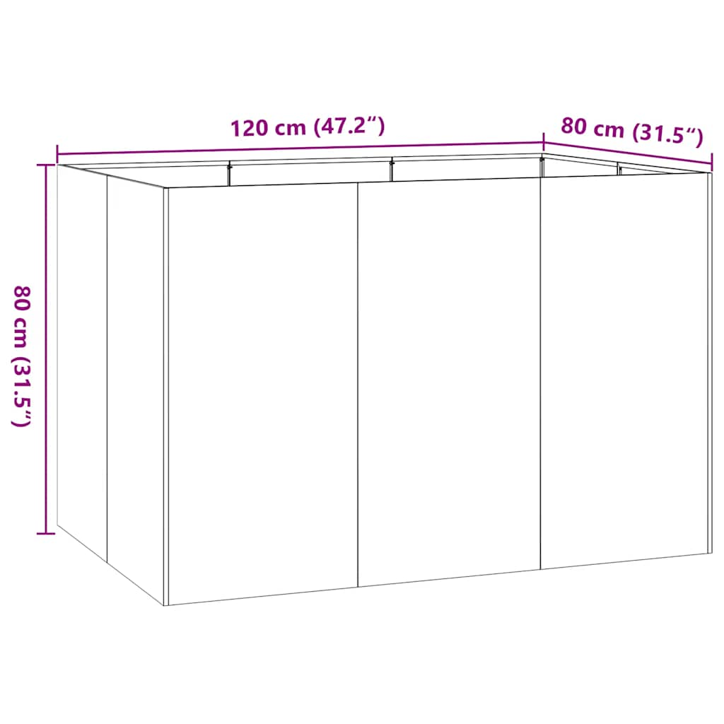 Planter 120x80x80 cm Stainless Steel