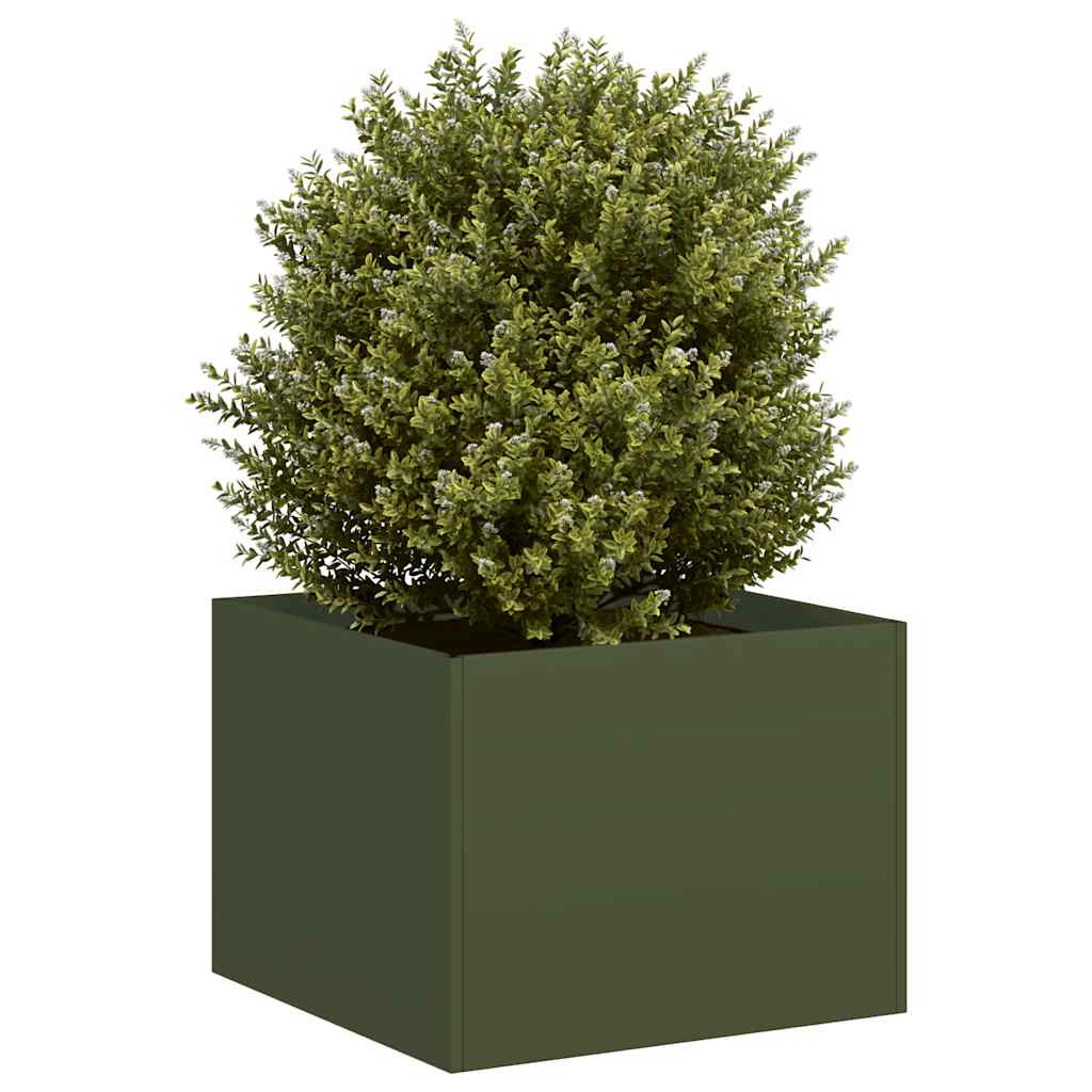 Planter Olive Green 40x40x30 cm Steel