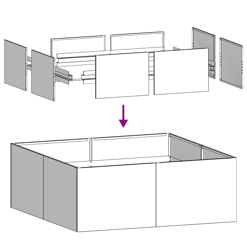 Planter Black 80x80x30 cm Steel