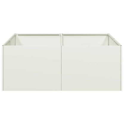 Planter White 80x80x30 cm Steel