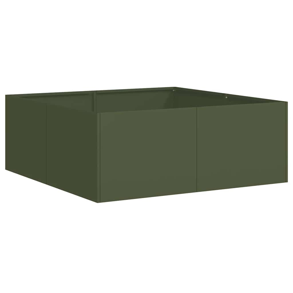 Planter Olive Green 80x80x30 cm Steel