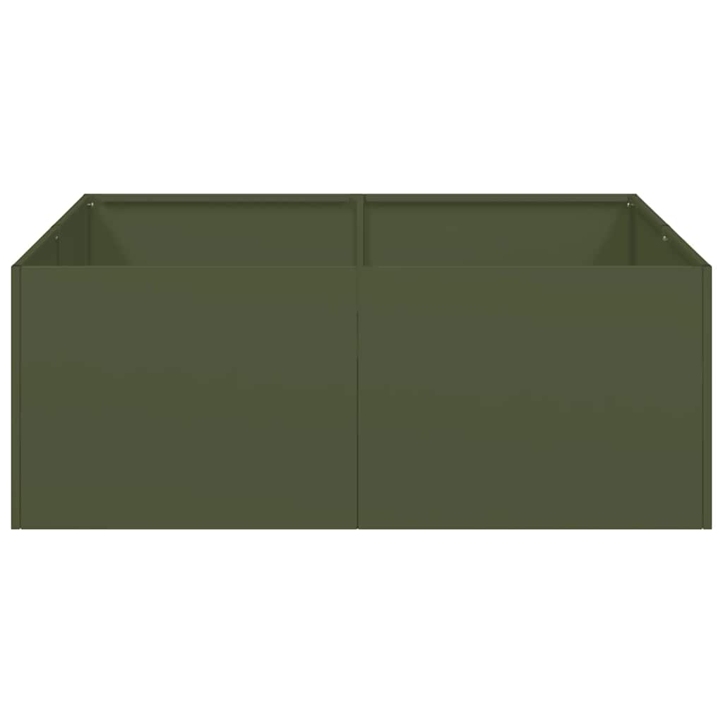 Planter Olive Green 80x80x30 cm Steel