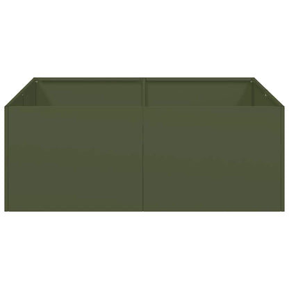 Planter Olive Green 80x80x30 cm Steel