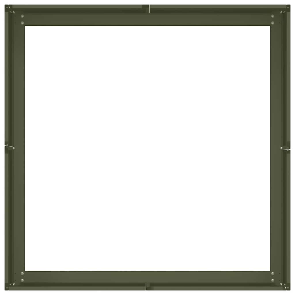 Planter Olive Green 80x80x30 cm Steel