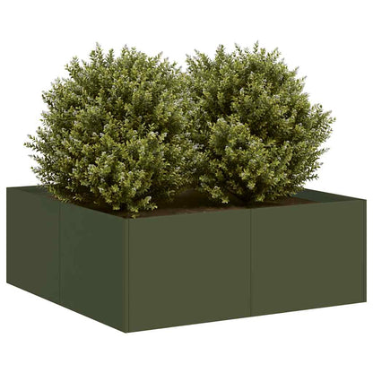 Planter Olive Green 80x80x30 cm Steel