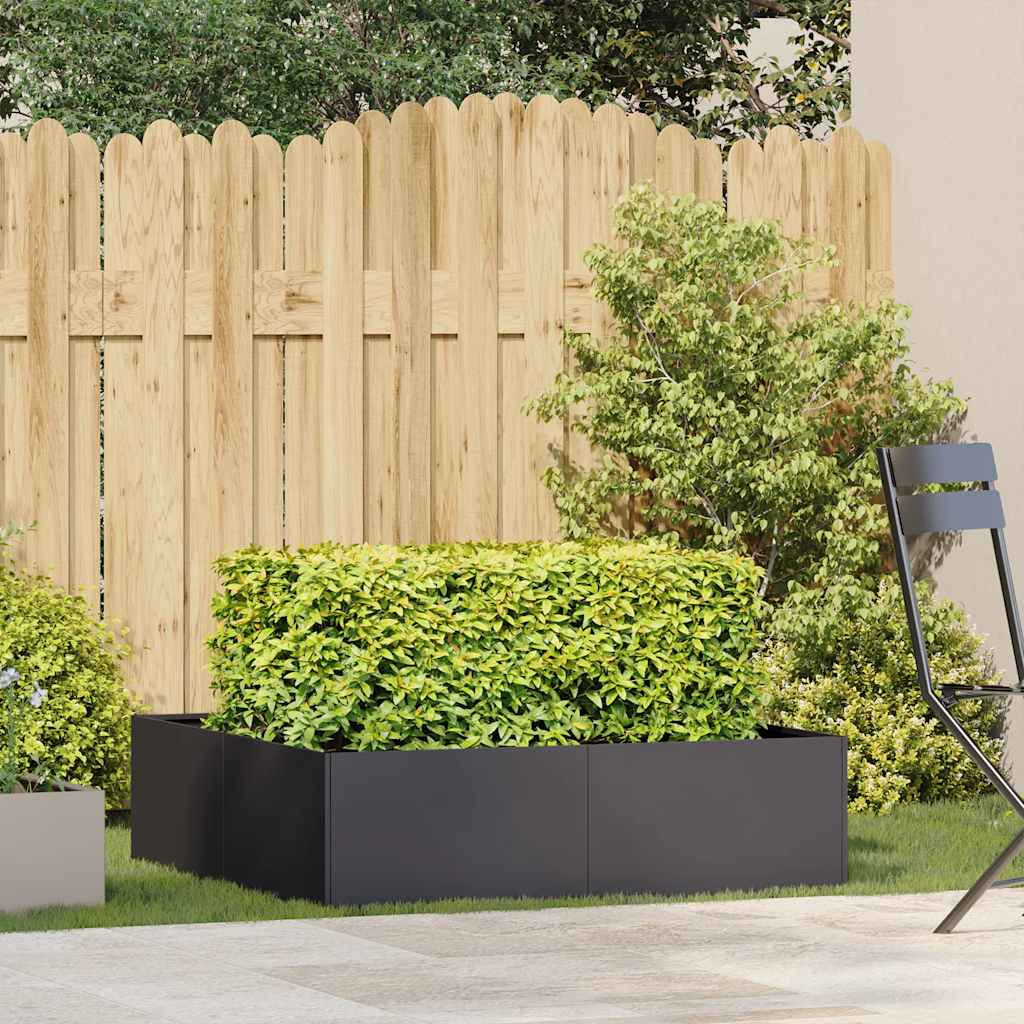 Planter Black 100x100x30 cm Steel