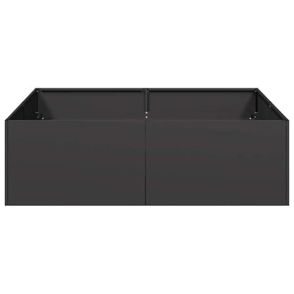 Planter Black 100x100x30 cm Steel