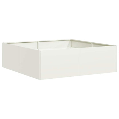 Planter White 100x100x30 cm Steel