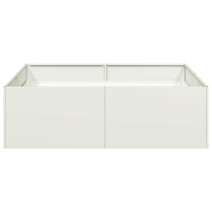 Planter White 100x100x30 cm Steel