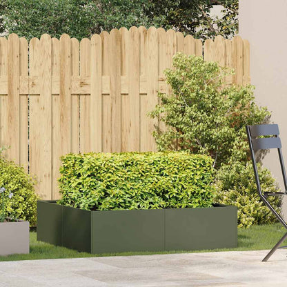 Planter Olive Green 100x100x30 cm Steel