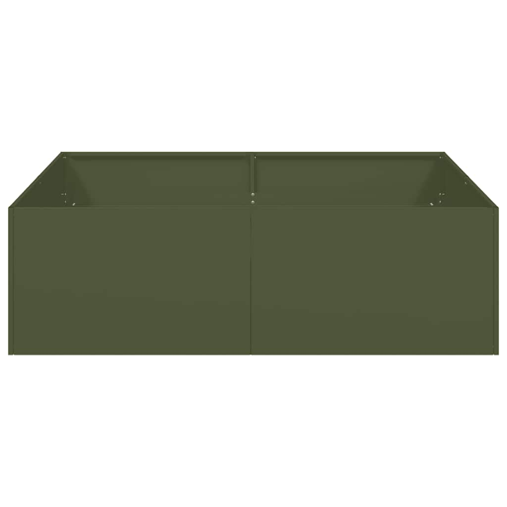 Planter Olive Green 100x100x30 cm Steel