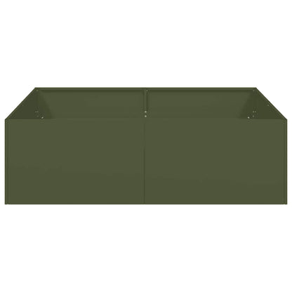 Planter Olive Green 100x100x30 cm Steel