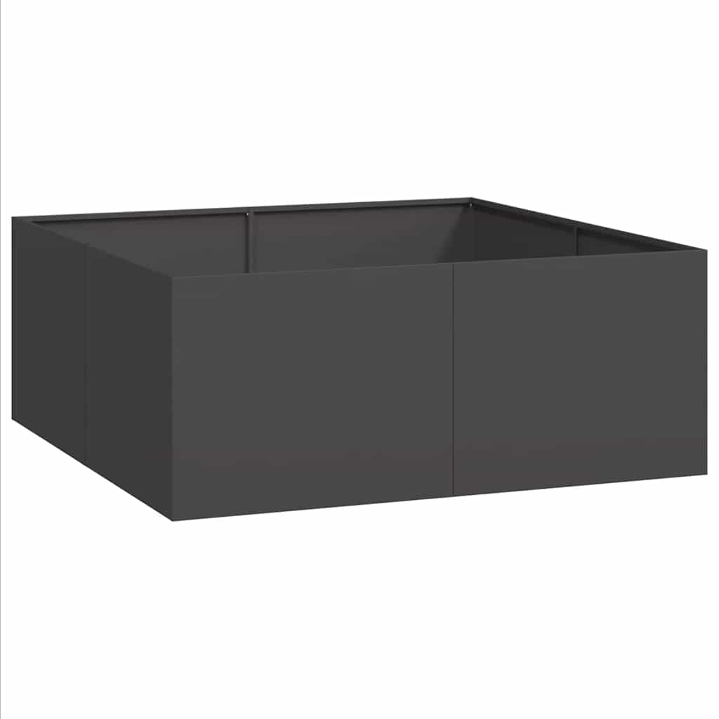 Planter Black 100x100x40 cm Steel