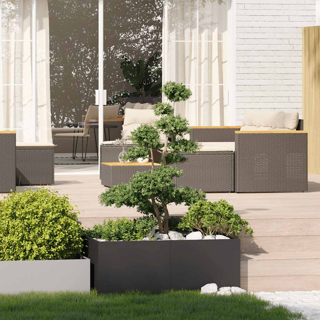 Planter Black 100x100x40 cm Steel