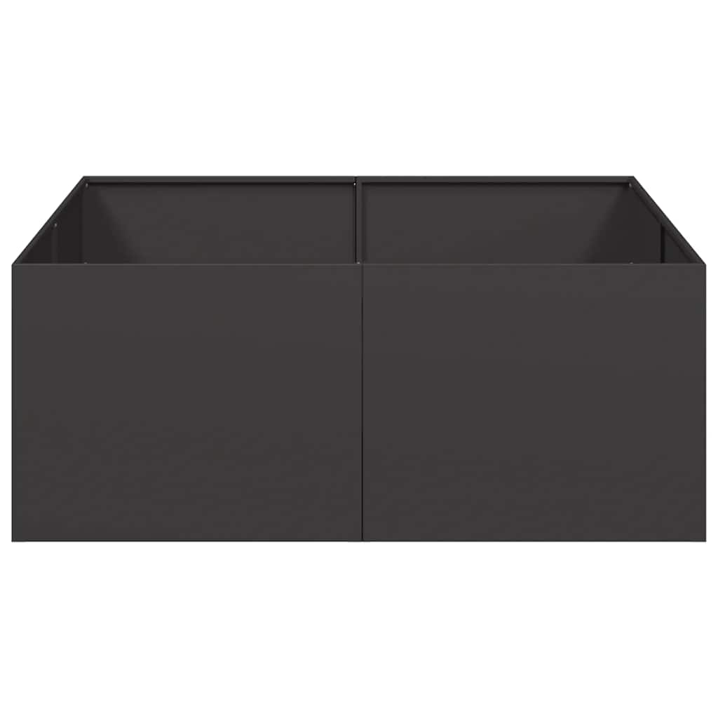 Planter Black 100x100x40 cm Steel