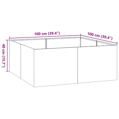 Planter Black 100x100x40 cm Steel