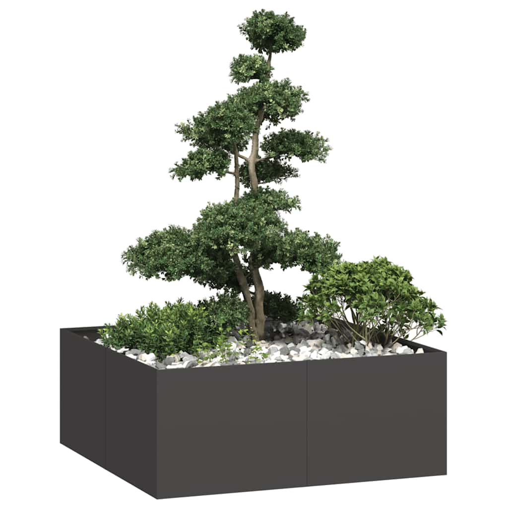 Planter Black 100x100x40 cm Steel