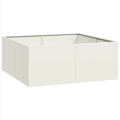 Planter White 100x100x40 cm Steel